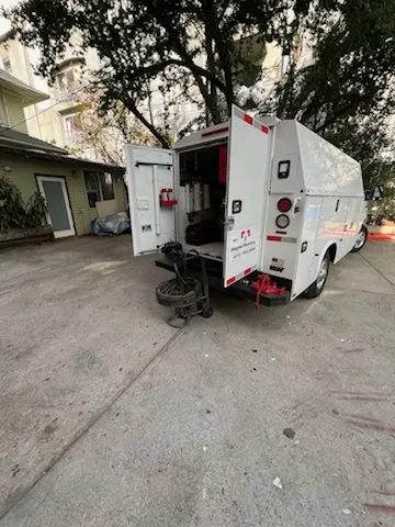 Magnet Plumbing service vehicle on-site for Water Heater Repair in Bel Air North